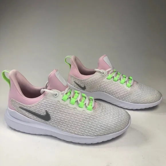 Nike Renew Rival White Pink Running Shoes Size 6y