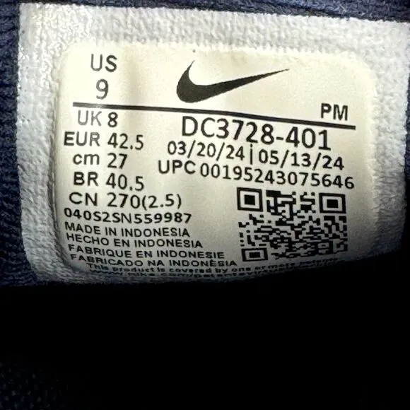 Nike Revolution 6 NN Mens Size 9 Shoes Midnight Navy Athletic Running Sneakers