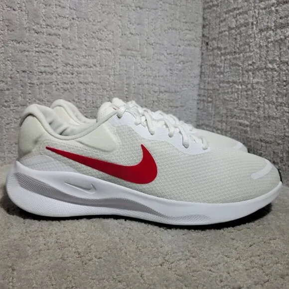 Nike Revolution 7 Men's Size 10.5 White University Red Running Shoes FB2207-101