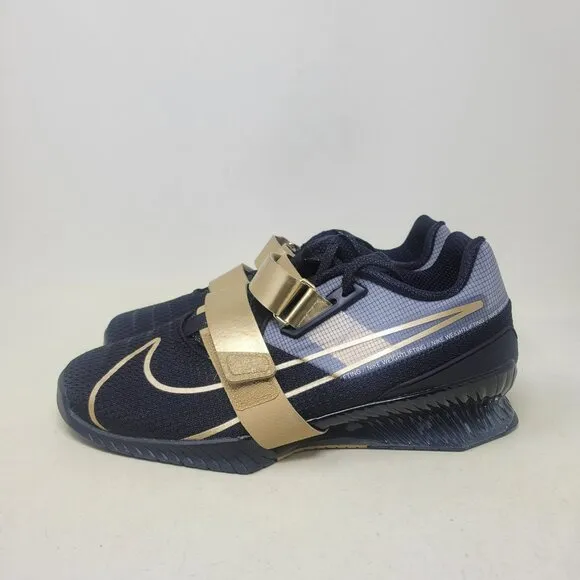 Nike Romaleos 4 Weightlifting Gym Shoes Black Gold CD3463-001 Men's Size 9.5