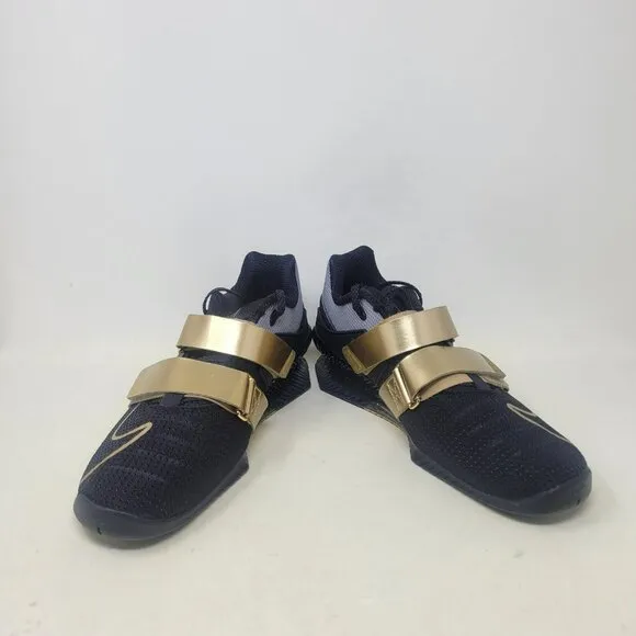 Nike Romaleos 4 Weightlifting Gym Shoes Black Gold CD3463-001 Men's Size 9.5