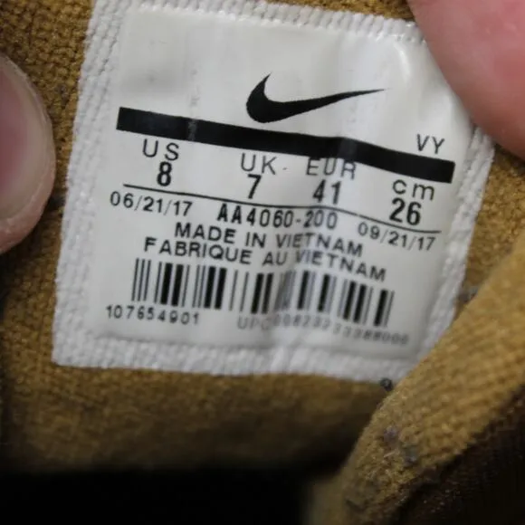 Nike Shoes Mens 8 Air More Uptempo Premium Wheat Tan Sneakers AA4060 200 Gym