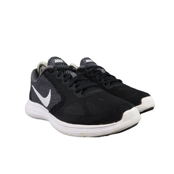 Nike Shoes Womens 7 Athletic Trainers Revolution 3 Running Gym Black Grey Active