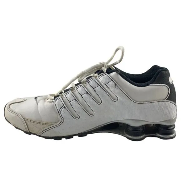 Nike Shox NZ 378341-190 Retro White Leather Lace Up Low Top Running Shoes US 10