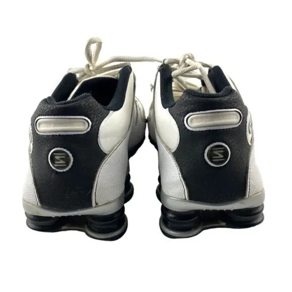 Nike Shox NZ 378341-190 Retro White Leather Lace Up Low Top Running Shoes US 10