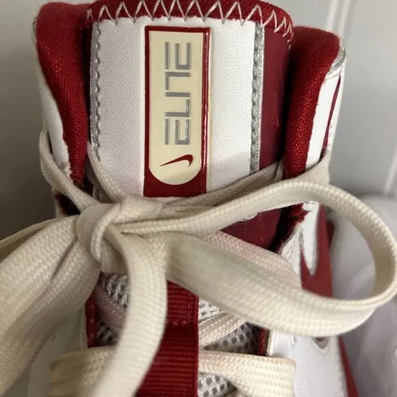 NIKE SHOX ZOOM AIR ELITE Basketball Shoes US 10.5 White Red 324826-162 Vtg 2008