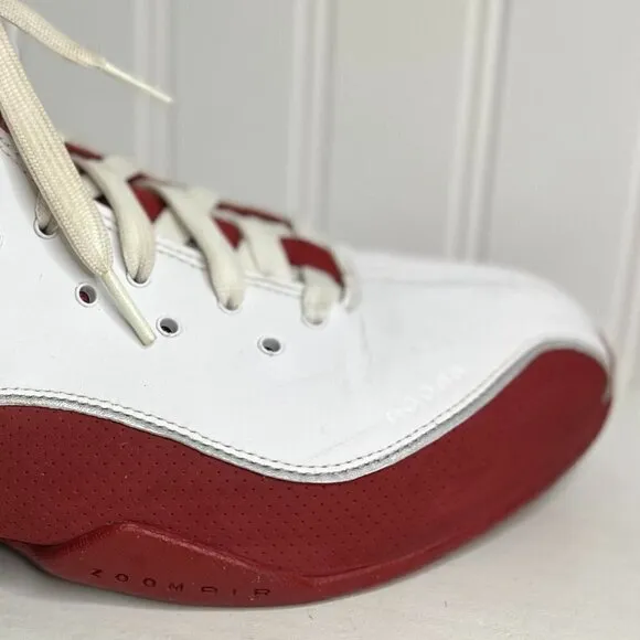 NIKE SHOX ZOOM AIR ELITE Basketball Shoes US 10.5 White Red 324826-162 Vtg 2008