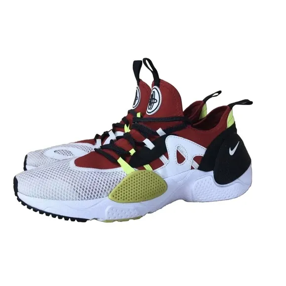 Nike Swoosh Huarache Edge Running Shoes White Red A01697 Mens 9.5 Fast Ship
