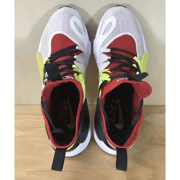 Nike Swoosh Huarache Edge Running Shoes White Red A01697 Mens 9.5 Fast Ship