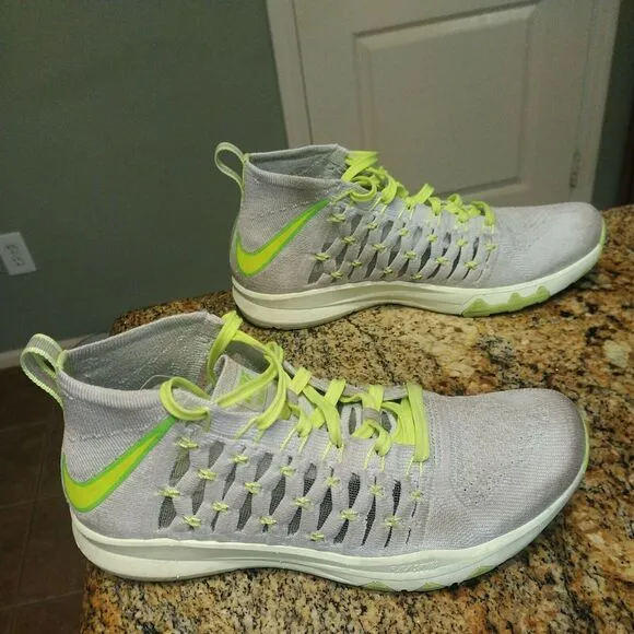 Nike Train Ultrafast Flyknit Cross Training Shoes Men's Sz 7.5 Grey 843694-006