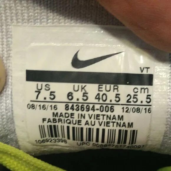 Nike Train Ultrafast Flyknit Cross Training Shoes Men's Sz 7.5 Grey 843694-006