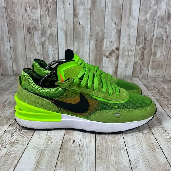 Nike Waffle One Shoes‎ &quot;Electric Green&quot; Black DA7995-300 Men's Sz 10 Athletic