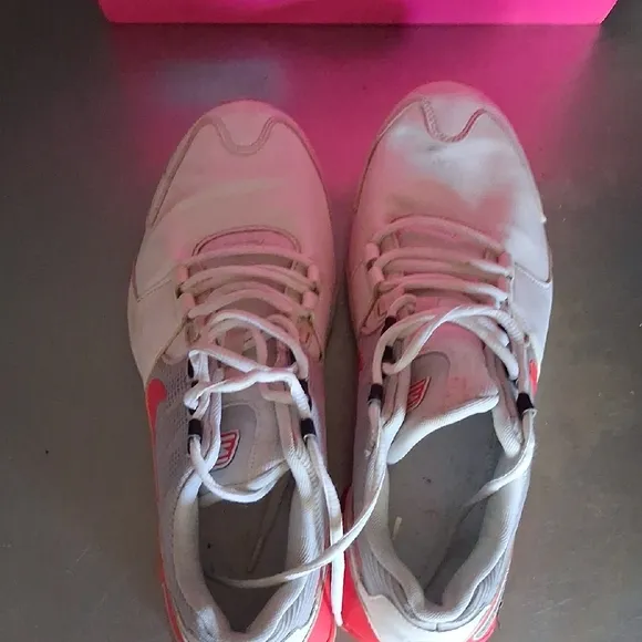 Nike White and Red Athletic Shoes