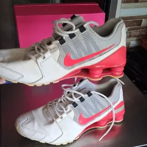 Nike White and Red Athletic Shoes