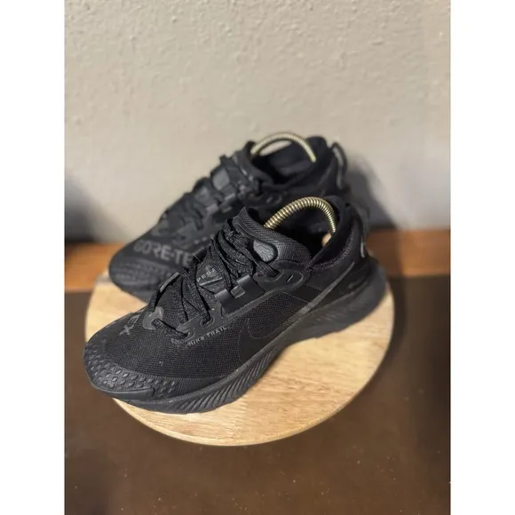 Nike Womens 6 Pegasus Trail 3 GTX Gore-Tex Black Running Shoes DC8794-001