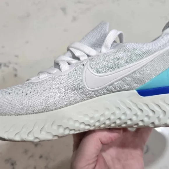 Nike Women’s Epic React Flyknit 2 &quot;White Light Aqua&quot; Running Shoes New