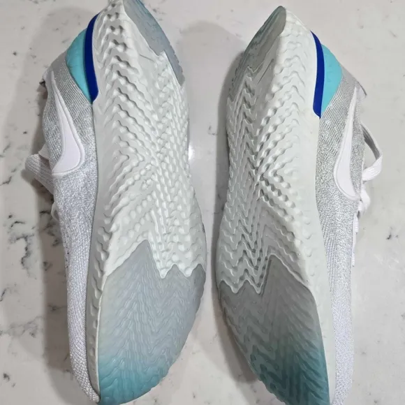 Nike Women’s Epic React Flyknit 2 &quot;White Light Aqua&quot; Running Shoes New