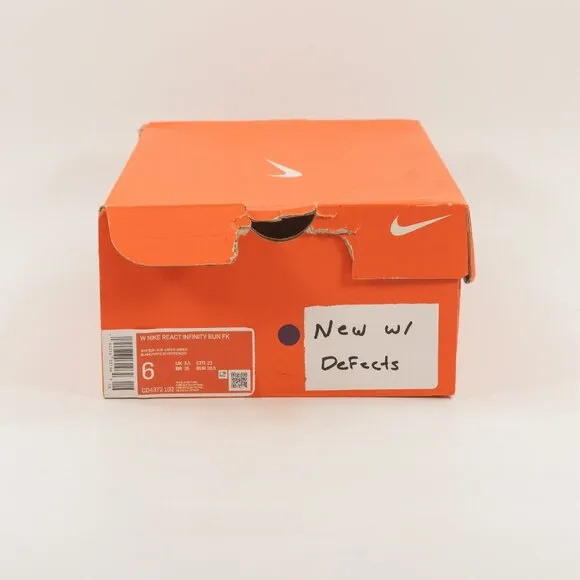 Nike Women's React Infinity Run Flyknit 'White Ombre' CD4372-102 Running size 6