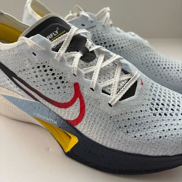 Nike ZoomX Vaporfly Next% 3 White Red Yellow Mens 8.5 Running Shoes HJ9079-100