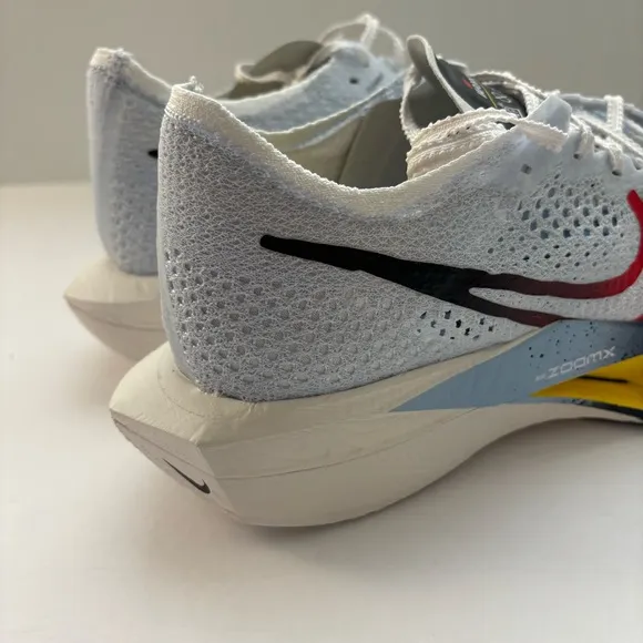 Nike ZoomX Vaporfly Next% 3 White Red Yellow Mens 8.5 Running Shoes HJ9079-100