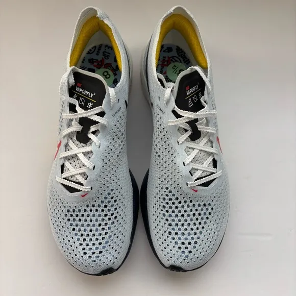 Nike ZoomX Vaporfly Next% 3 White Red Yellow Mens 8.5 Running Shoes HJ9079-100