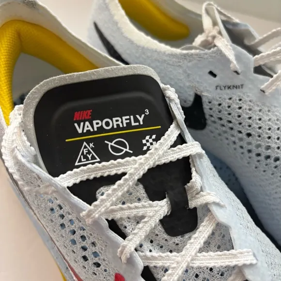 Nike ZoomX Vaporfly Next% 3 White Red Yellow Mens 8.5 Running Shoes HJ9079-100