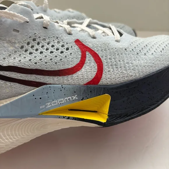 Nike ZoomX Vaporfly Next% 3 White Red Yellow Mens 8.5 Running Shoes HJ9079-100