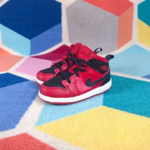 Nike Air Jordan 1 Mid (TD)  Reverse Bred Red B Toddler US 8