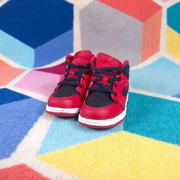 Nike Air Jordan 1 Mid (TD)  Reverse Bred Red B Toddler US 8