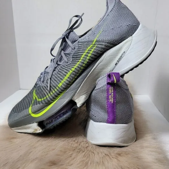 Nike Air Zoom Tempo Next% Flyknit Particle Grey/Volt Running Shoes Size 15