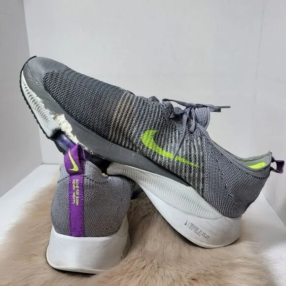 Nike Air Zoom Tempo Next% Flyknit Particle Grey/Volt Running Shoes Size 15