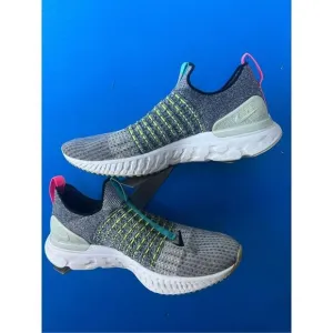 Nike Men's React Phantom Run Flyknit 2 Gray Running Shoes Size 10