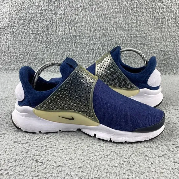 Nike sock dart Midnight Navy Mens 8 Shoes Blue White Slip On Athletic Sneakers