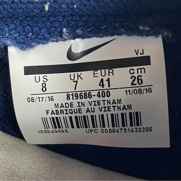 Nike sock dart Midnight Navy Mens 8 Shoes Blue White Slip On Athletic Sneakers