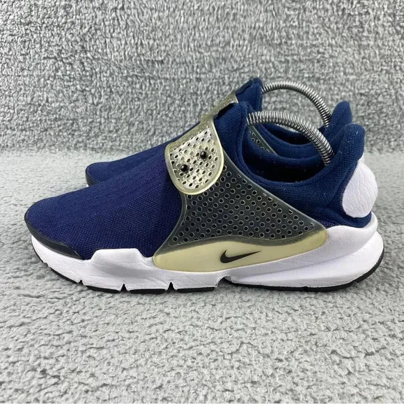 Nike sock dart Midnight Navy Mens 8 Shoes Blue White Slip On Athletic Sneakers