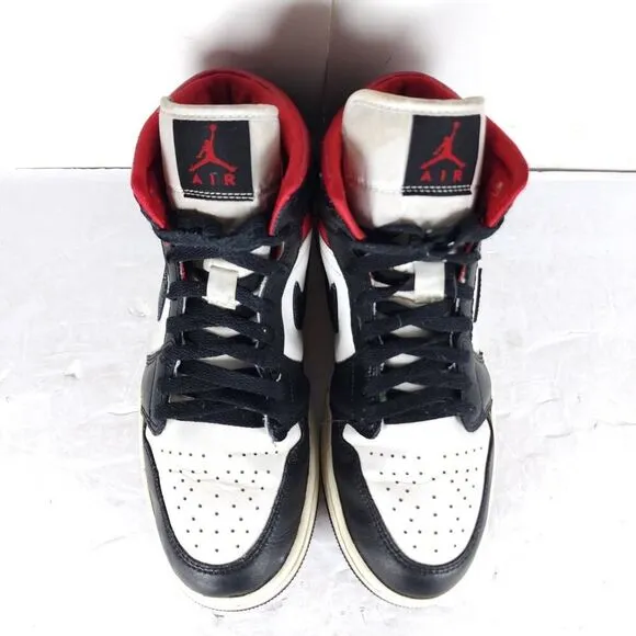 Nike Women’s Jordan 1 US9,5 Black Sail Gym Red Mid Top Sneakers Shoes BQ6472-061