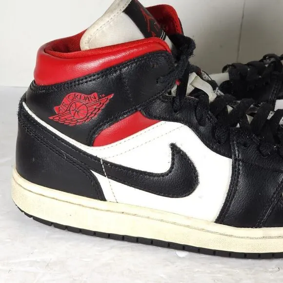 Nike Women’s Jordan 1 US9,5 Black Sail Gym Red Mid Top Sneakers Shoes BQ6472-061