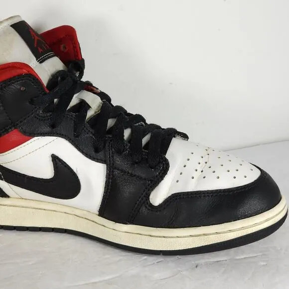 Nike Women’s Jordan 1 US9,5 Black Sail Gym Red Mid Top Sneakers Shoes BQ6472-061