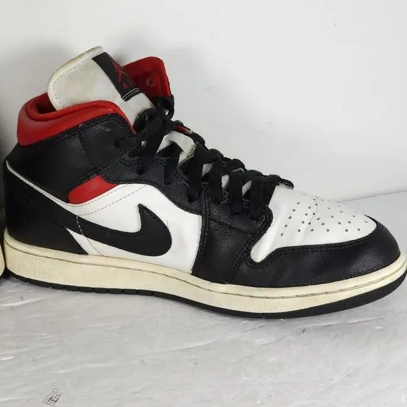 Nike Women’s Jordan 1 US9,5 Black Sail Gym Red Mid Top Sneakers Shoes BQ6472-061