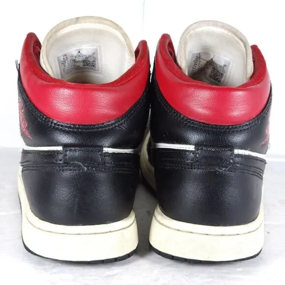 Nike Women’s Jordan 1 US9,5 Black Sail Gym Red Mid Top Sneakers Shoes BQ6472-061