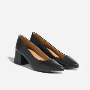 Nisolo Fiorela Go-To Mid Heel Classic Black Women's Block Heel Shoes Size 10