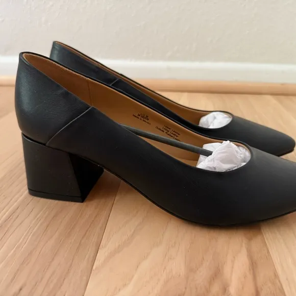 Nisolo Fiorela Go-To Mid Heel Classic Black Women's Block Heel Shoes Size 10