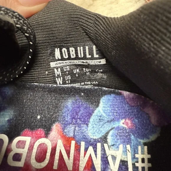 NOBULL Black Floral Sneakers Low Top Mesh Training Gym Shoes Men's 7 Women's 8.5