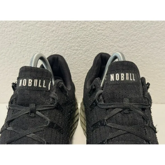 NOBULL Mens Ripstop Runner Shoes Sz 8 Sneakers Athletic Black Green Midsole Gym