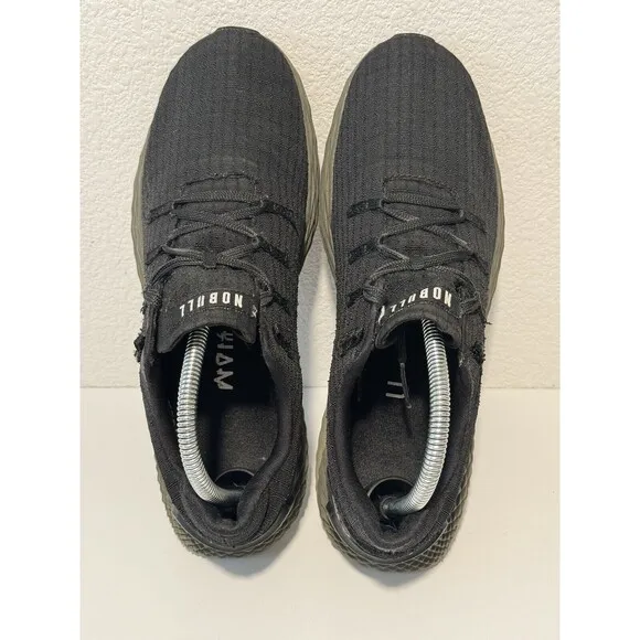 NOBULL Mens Ripstop Runner Shoes Sz 8 Sneakers Athletic Black Green Midsole Gym