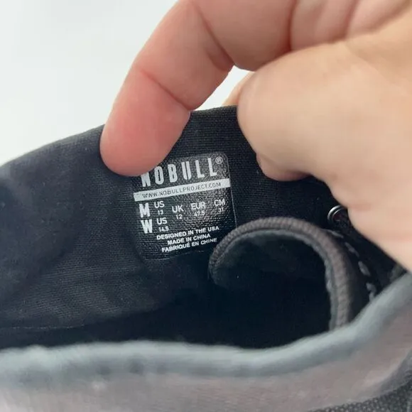 Nobull Mid Canvas Trainer  Men's Size 13 Workout Gym Shoes Black *See desc