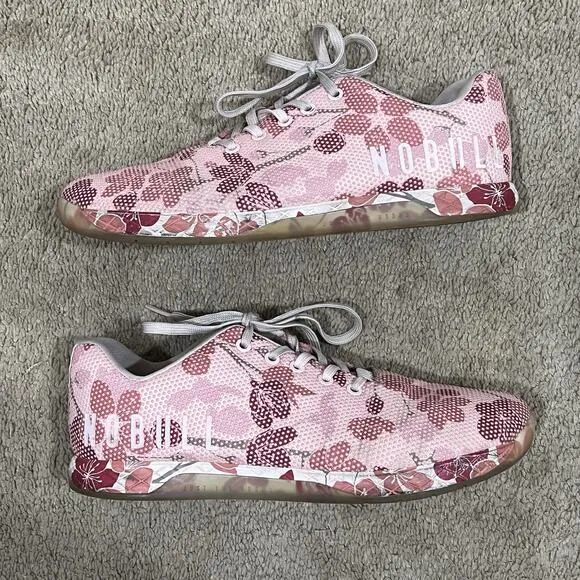 NOBULL Shoes Men’s Size 11 Floral Cross Trainer Blush Cherry Blossom Sneaker