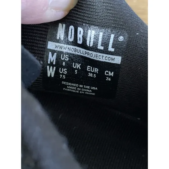 NOBULL Superfabric Athletic Trainer Shoes M8 /W7.5 Triple Black