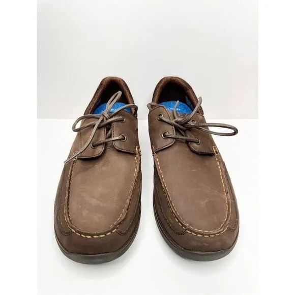 Nunn Bush Kore Walk Leather Moc Toe Mens Size 10 Brown Leather Comfort Gel Shoes