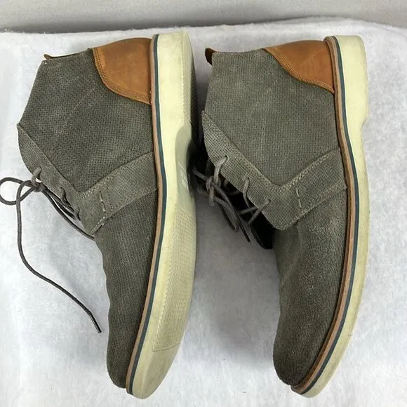 Nunn Bush Mens Seude Lace Up Booties Comfort Gel Memory Foam‎ Size 11M Grey